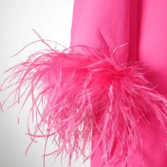 New Tuckernuck Women's XL Pink Feather Mod Mary Dress 60s Retro Barbie Rare 5395 - Picture 10 of 14